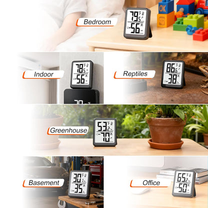 Regine Switzerland Digital Room Thermometer & Hygrometer | Accurate Temperature & Humidity Monitor for Home, Office, Pets, & Plants - AAA Battery Included
