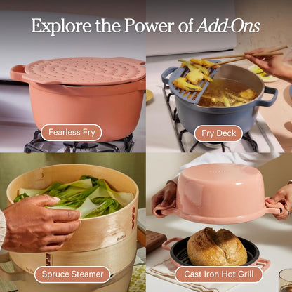 Our Place Perfect Pot - 5.5 Qt Ceramic Cookware with Lid & Spatula | Patented 8-in-1 Nonstick, PFAS-Free, Oven-Safe Up to 450°F