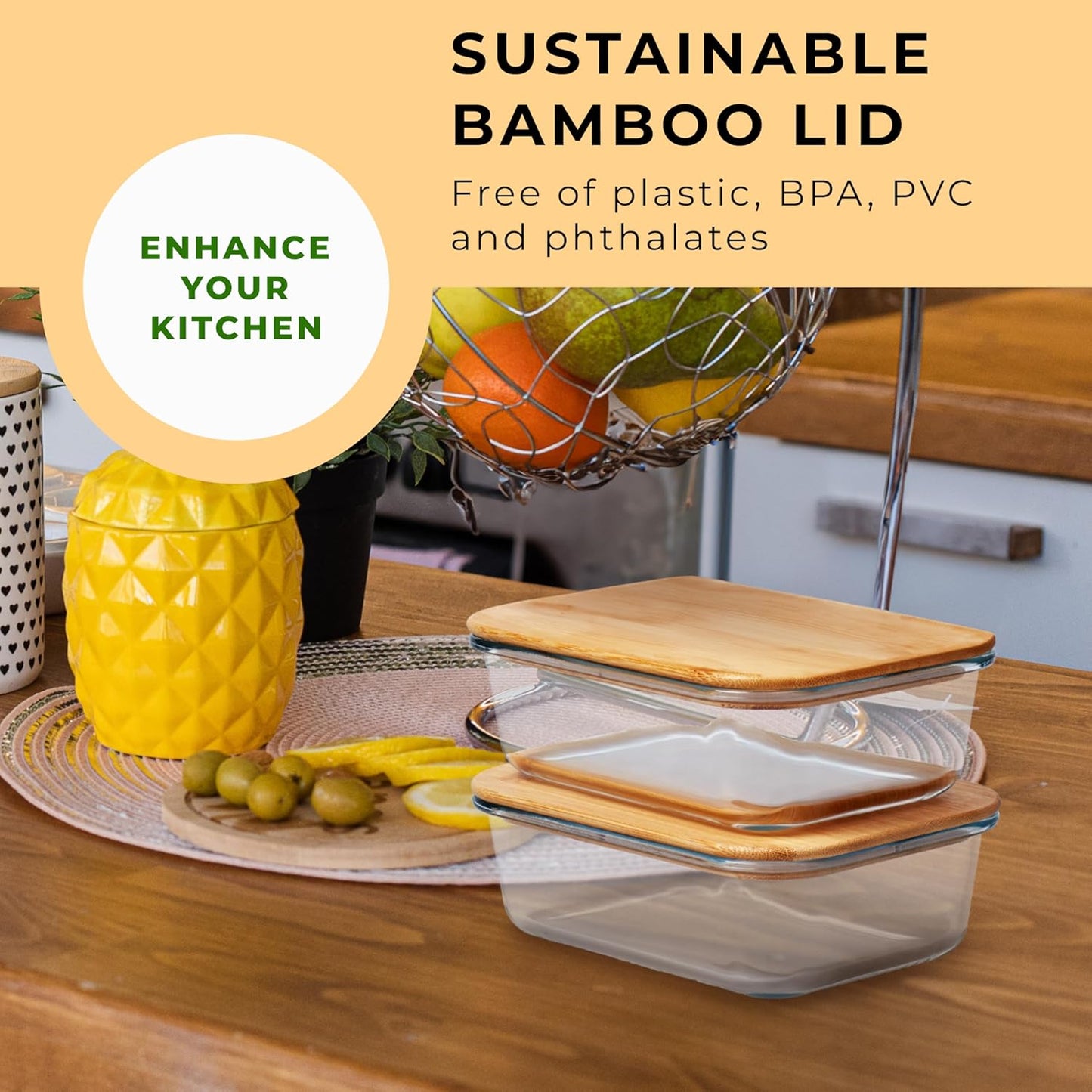 Prosumer's Choice Glass Food Storage Containers - Airtight & Stackable Meal Prep Set (2-Pack) - 36 Oz
