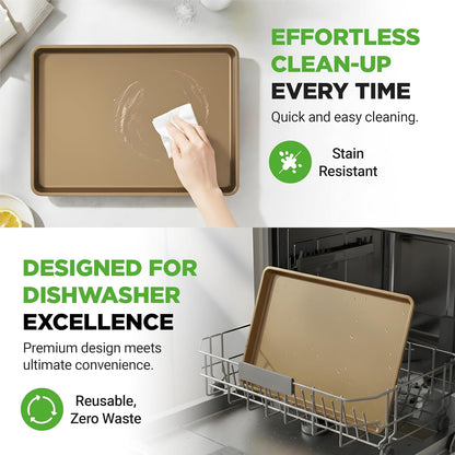 NutriChef Nonstick XL Cookie Sheet - Extra Large 22" x 16" Carbon Steel Baking Pan for Cookies & Pastries - Gold