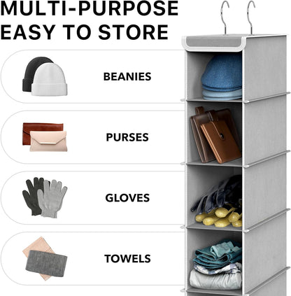 Simple Houseware 10-Shelf Hanging Shoe Organizer - Space-Saving Closet Storage in Grey