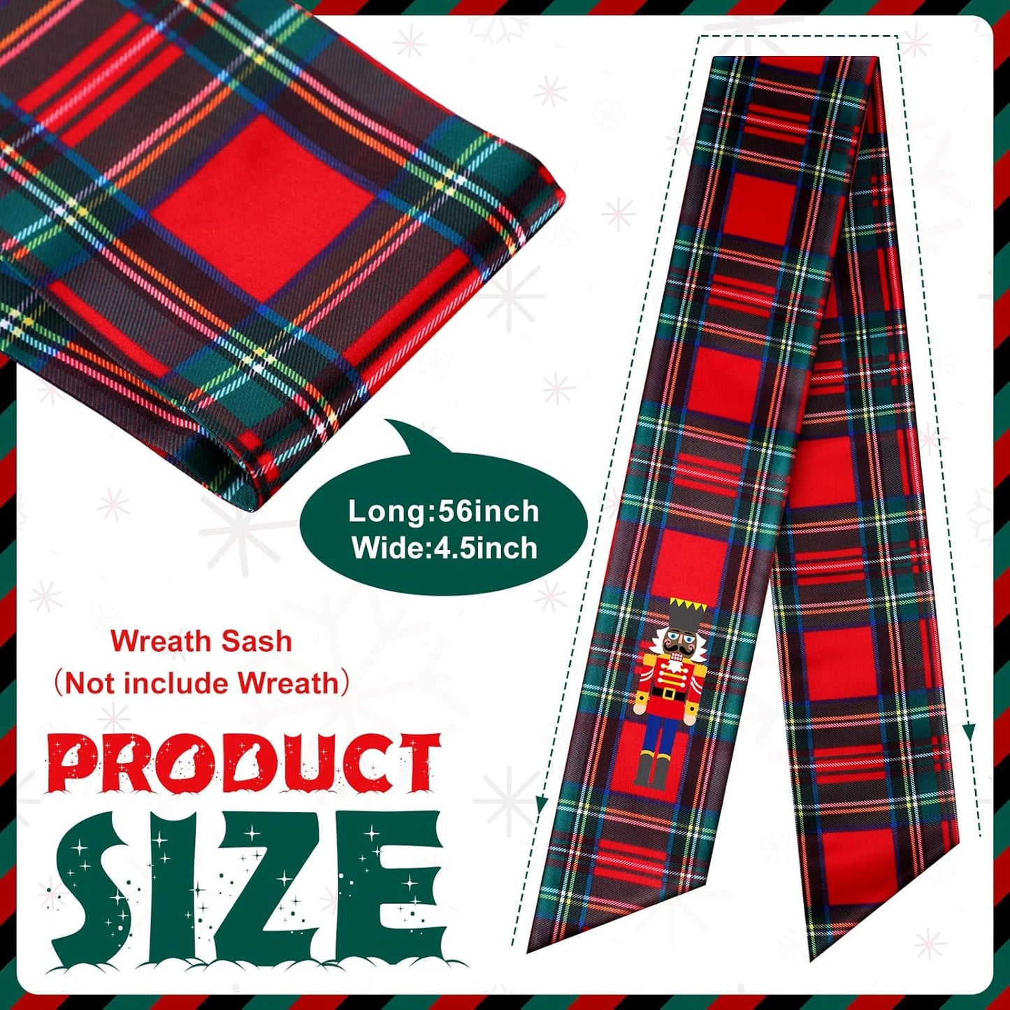 Regine Switzerland Wreath Sash - Satin Blank Sashes for Embroidery | Indoor/Outdoor Home Decor (Red, Black)