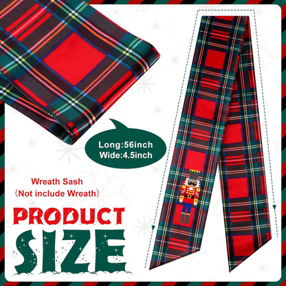 Regine Switzerland Wreath Sash - Satin Blank Sashes for Embroidery | Indoor/Outdoor Home Decor (Red, Black)