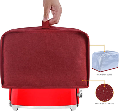 Red Toaster Cover - Dust & Fingerprint Protection with 2 Pockets | Machine Washable for 2 Slice Toasters