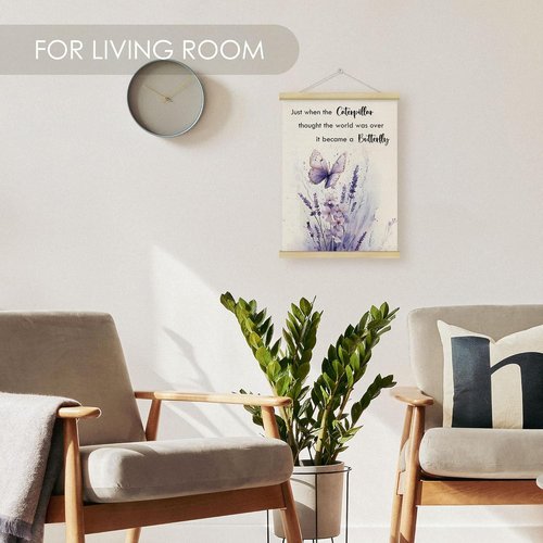 Fewgb Butterfly Wall Art Decor - Inspirational Motivational Print for Nursery & Kids Room | 12x16 Framed Poster