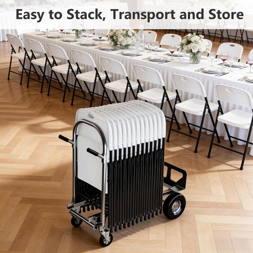 Folding Chairs 4 Pack - Heavy Duty White Outdoor & Indoor Chairs | Portable 350 lbs Capacity for Picnics & Parties