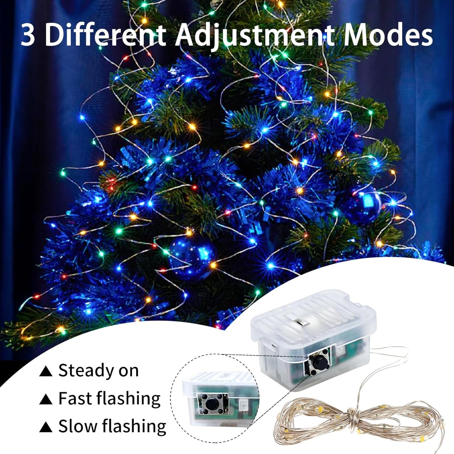 Skiennix 100 Pack Fairy Lights - 7Ft 20 LED Twinkle String Lights | Battery Operated & Waterproof for Mason Jar Decor, Weddings & Holidays