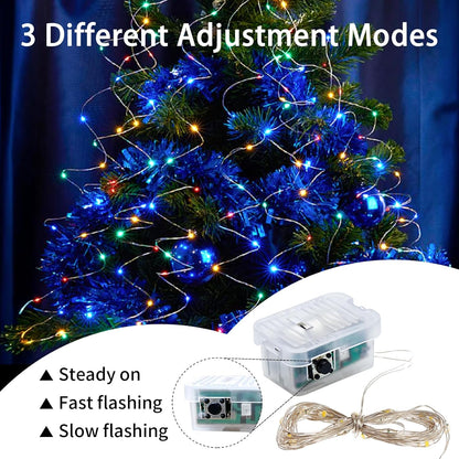 Skiennix 100 Pack Fairy Lights - 7Ft 20 LED Twinkle String Lights | Battery Operated & Waterproof for Mason Jar Decor, Weddings & Holidays
