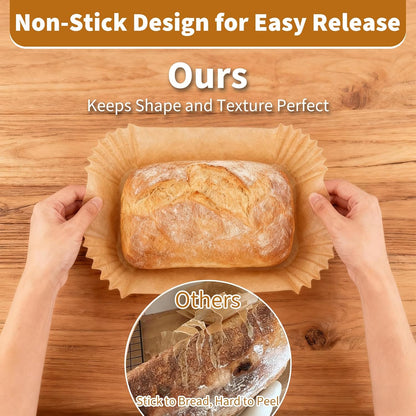 Skiennix 100 Pcs Disposable Loaf Pan Liners - Non-Stick Parchment for 9x5 Inch Baking | Ideal for Banana Bread, Cakes, Sourdough (Brown)