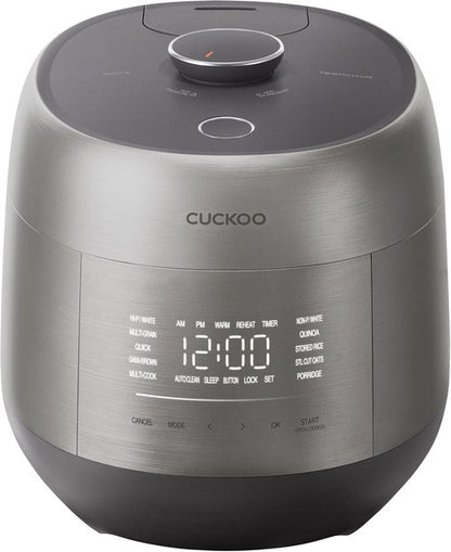 CUCKOO Twin Pressure Rice Cooker - 6-Cup Uncooked / 12-Cup Cooked | Induction Heating, Silent Pressure, Gray
