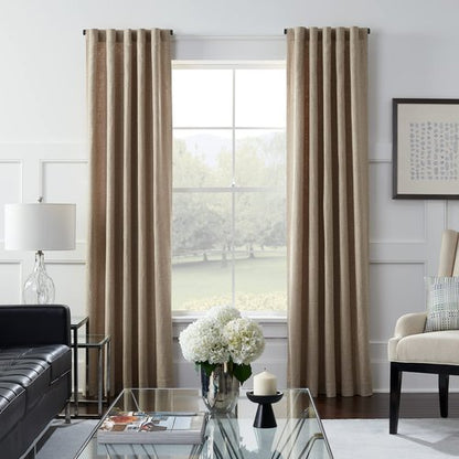 MODE Premium Collection Side Mount 1 1/8" Diameter Curtain Rod Set of Two with Matte Black End Cap Finials and Steel Wall Mounted 12” to 20” Adjustable Curtain Rods, Matte Black