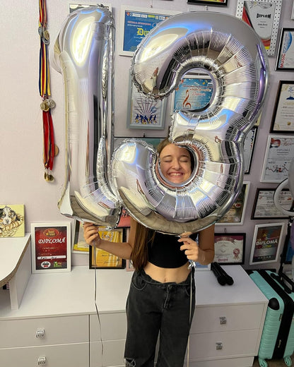 Silver Number 13 Balloon - 40 Inch 13th Birthday Decoration for Kids | Perfect Silver Party Supplies