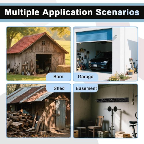 Garage Tool Organizer by [Brand Name] - Wall Mount with 6 Heavy-Duty Hooks | 360lbs Capacity for Broom, Rake & Snow Equipment