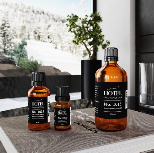 AirScent Hotel Diffuser Oil No. 1015 - Cassis Jasmine Petrichor - Premium Fragrance Oil for Ultrasonic and Waterless Diffusers and Crafting - 30 mL, 1 fl oz Glass Dropper Bottle