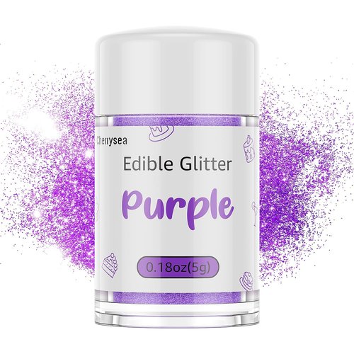 Edible Glitter by Halloween | Food-Grade Sparkling Dust for Cupcakes, Cookies & Drinks - Purple