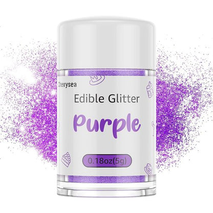 Edible Glitter by Halloween | Food-Grade Sparkling Dust for Cupcakes, Cookies & Drinks - Purple