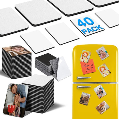 40 Pack Sublimation Magnet Blanks Set - 40 Rubber Pads + 40 DIY Magnets, Personalize Kitchen Decor - Variation of THIS listing