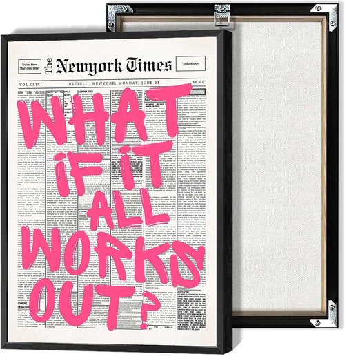 Drimiler Retro Newspaper Poster - Positive Affirming Quote Canvas Wall Art | 12x18in Framed Decor