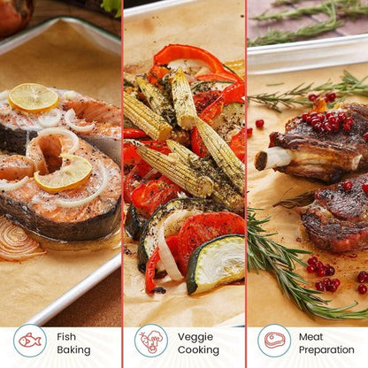 Baker’s Signature Full Sheet Pan Parchment Paper | 16 x 24 Inch, Pack of 120, Non-Toxic & Silicone Coated