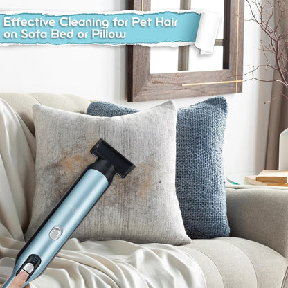 Skiennix Handheld Cordless Vacuum Cleaner - 18KPa Suction Power, Quick-Charge with LED Headlight, Blue