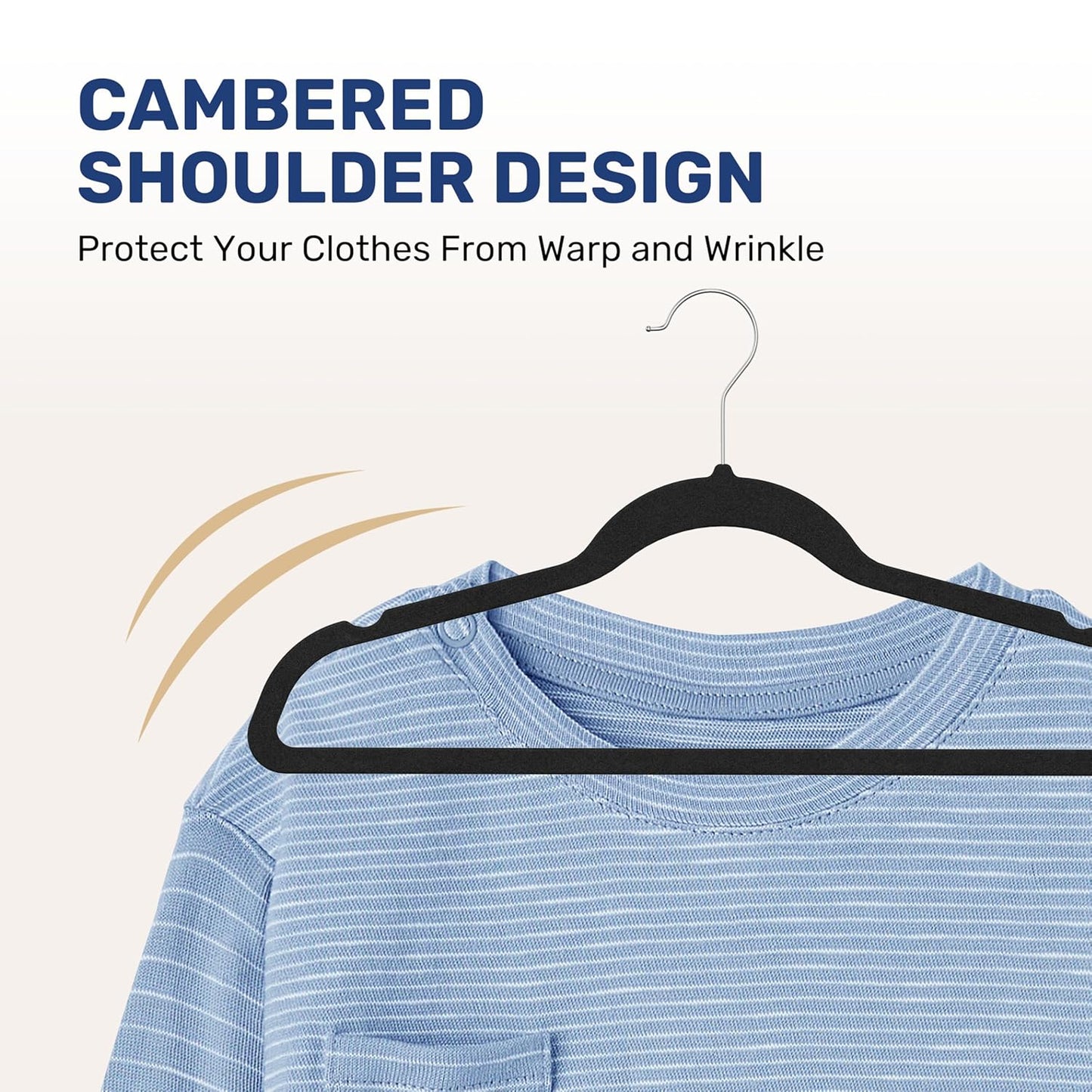 Simple Deluxe Velvet Hangers - 30 Pack Heavy Duty Space-Saving Felt Hangers with 360° Rotatable Hook | Black
