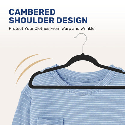 Simple Deluxe Velvet Hangers - 30 Pack Heavy Duty Space-Saving Felt Hangers with 360° Rotatable Hook | Black
