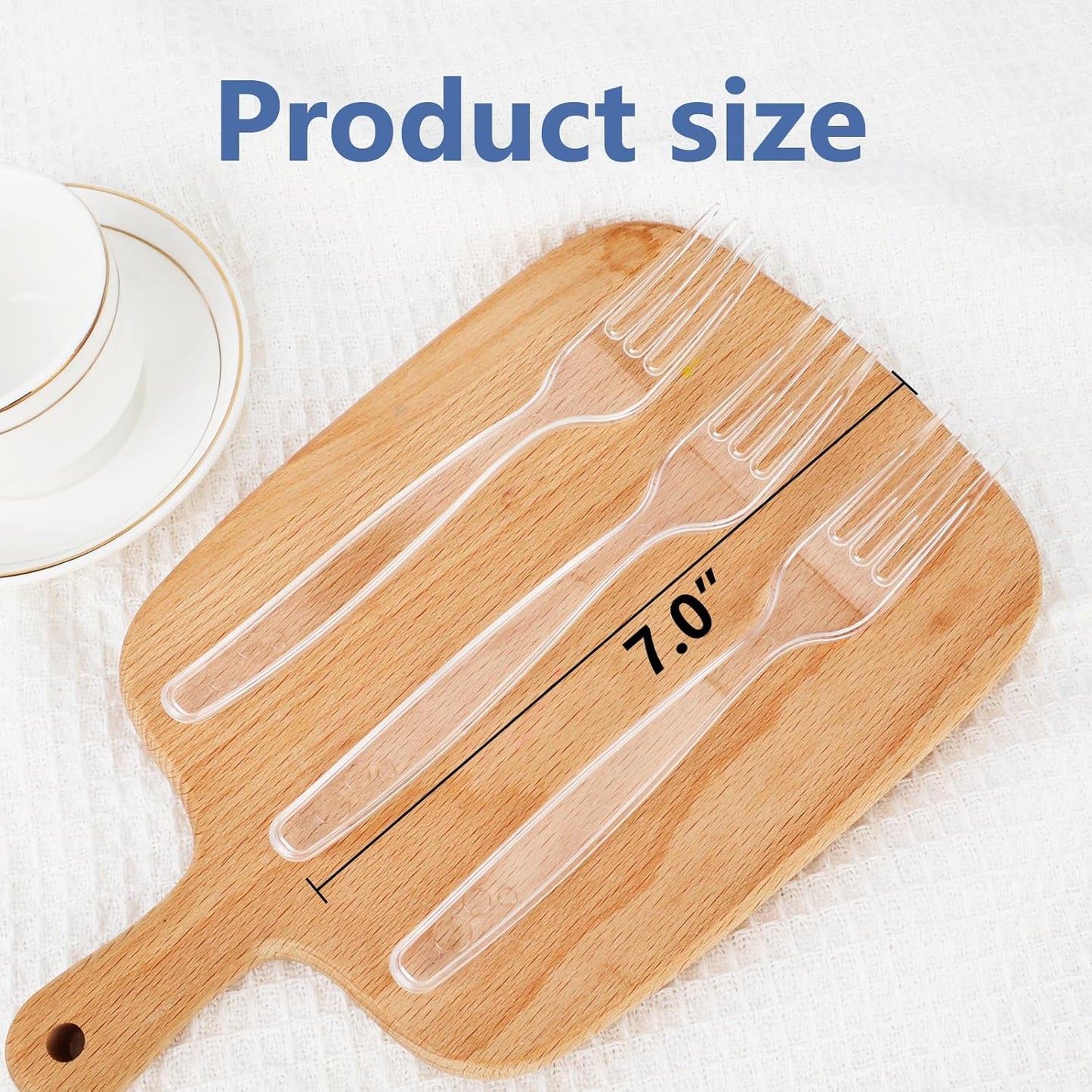 SACATR Heavy-Duty Disposable Plastic Forks - 100 Count, BPA-Free & Heat Resistant for Parties & Events