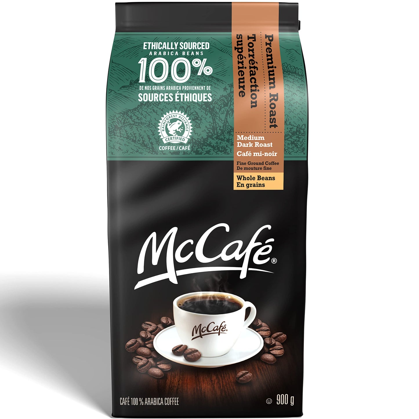 McCafe Medium Dark Premium Roast Whole Beans, 900g/31.7 oz., {Imported from Canada}