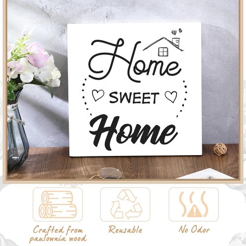 DoubleFill Rustic Wooden Signs - 4 Pcs Blank Craft Plaques, 12 x 12 x 0.6 Inch, Perfect for DIY Projects | White