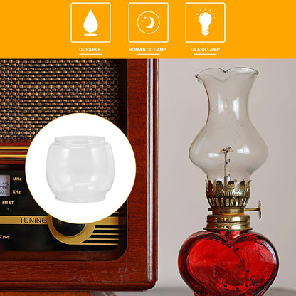 Uonlytech Oil Lamp Shade Glass - Vintage Round Kerosene Lamp Cover | 2.36 Inch Clear Replacement