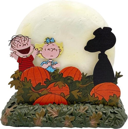 Mark Feldstein Peanuts It's The Great Pumpkin LED Illuminated Tabletop Lamp Figurine | 6 Inch