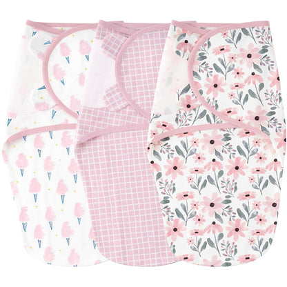 Yoofoss Baby Swaddles - 100% Cotton Adjustable Swaddle Sack for Newborns | 0-3 Months, 3 Pack, Soft & Breathable