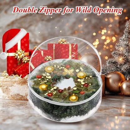 6 Pack Wreath Storage Container - 30" Wreath Storage Bag with Sturdy Handles for Blankets & Clothes