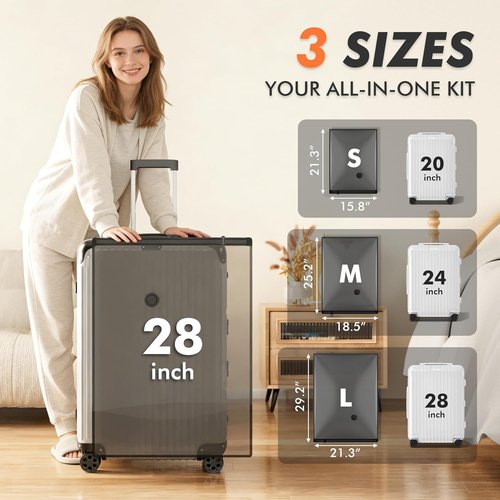 GONGSHI Vacuum Seal Bags - Space-Saving Travel & Home Storage | 24 Combo with Pump for Clothes, Blankets, Pillows
