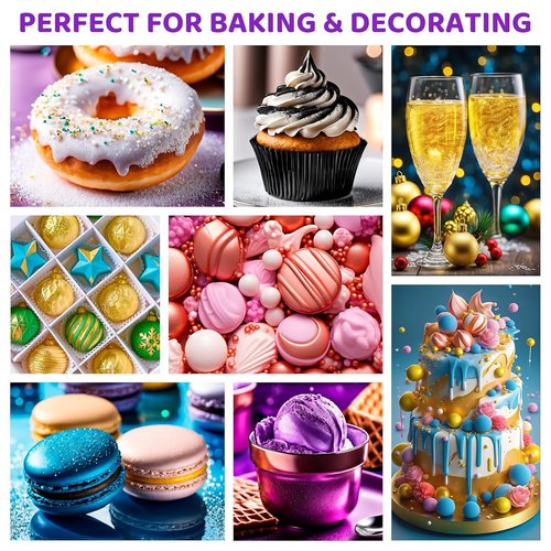 Cherrysea Luster Dust Edible Shimmer Powder - 15g Food Grade Cake Dust for Cocktails & Decorations | Purple