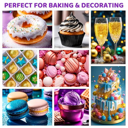 Cherrysea Luster Dust Edible Shimmer Powder - 15g Food Grade Cake Dust for Cocktails & Decorations | Purple