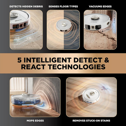 Shark PowerDetect 2-in-1 Robot Vacuum & Mop - Powerful Suction for Carpets & Hard Floors | Self-Empty Base | White | AV2800ZE
