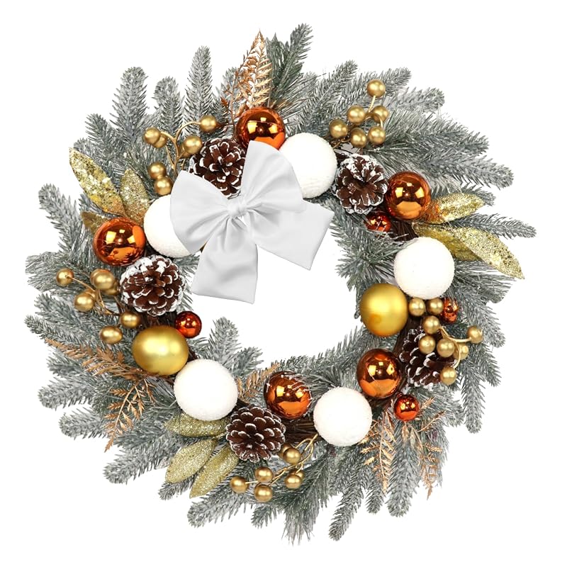 20in Christmas Front Door Wreath with Berries, Pine & Pinecones - 3rd Variation