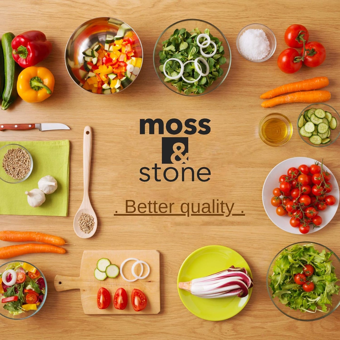 Moss & Stone Hand Blender - Powerful 300-Watt Stick Mixer with Egg Whisk & Ergonomic Handle - Black