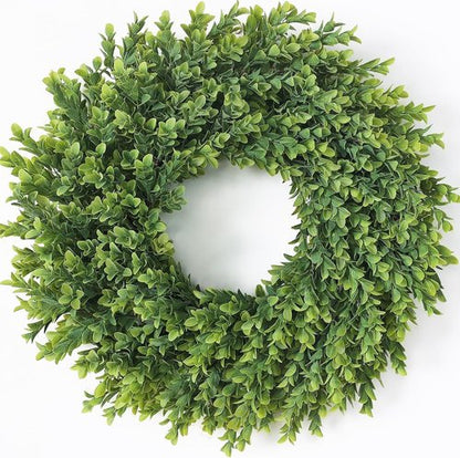 Boxwood Wreath - 26" Artificial Greenery for Front Door | Large Faux Plant Decor for Home & Outdoor