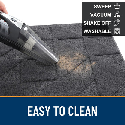 OLANLY Indoor Door Mat - Non-Slip, Absorbent & Dirt Resistant | Washable Low-Profile Entry Doormat (32x20 inches, Dark Grey)
