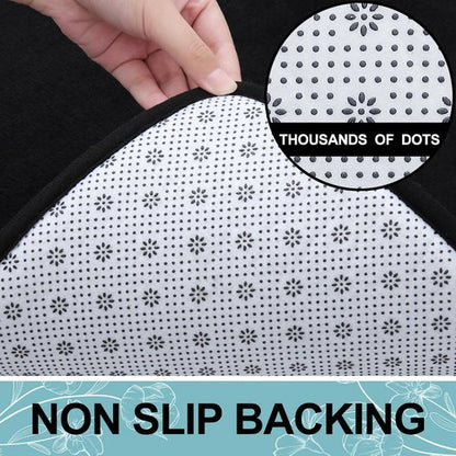 Smiry Memory Foam Bath Mat 30x20, Extra Soft and Absorbent Bathroom Mats, Non Slip Washable Carpet for Floor, Shower and Tub, Black
