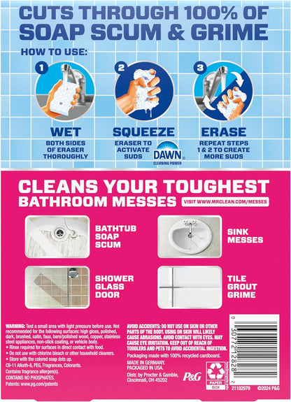 Mr. Clean Magic Eraser Sponge - Powerful Bathroom Cleaner with Febreze Lavender Scent | 5 Count
