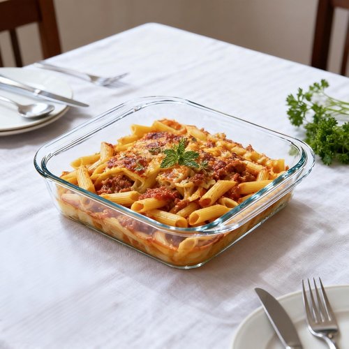 Glass Baking Dish - 1.9qt Square 8x8 Oven Safe Baking Pan | Durable & Versatile Cookware