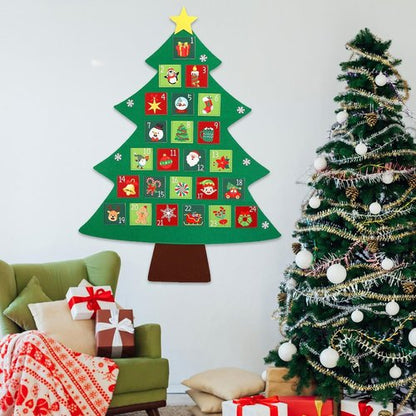 Christmas Tree Advent Calendar 2025 - 24-Day Countdown with Festive Pockets | Perfect Holiday Decor for Kids & Adults
