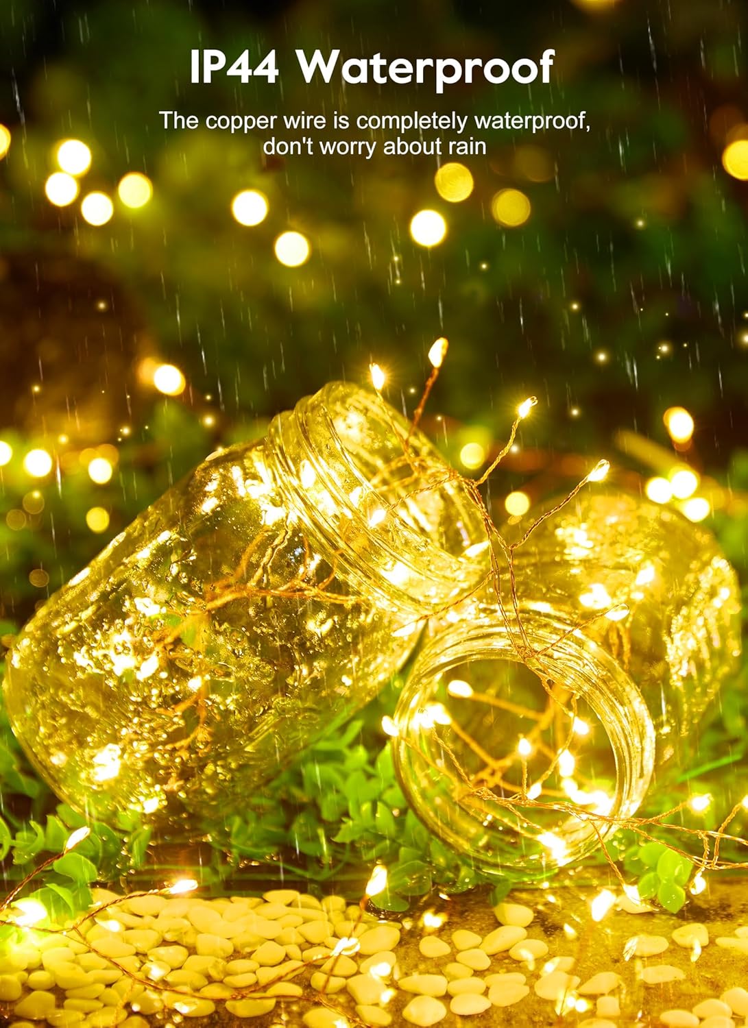 Skiennix USB Fairy Christmas Lights - 10FT 120LED Twinkle Cluster with 8 Modes & Remote | Silver Wire Decor
