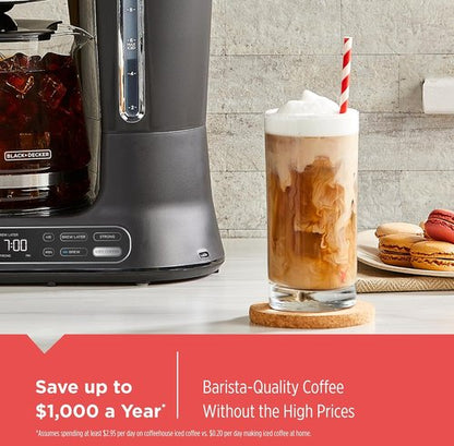 BLACK+DECKER 12-Cup Digital Coffee Maker - Programmable Iced or Hot Coffee, Quick Touch, 4-Hour Keep Warm