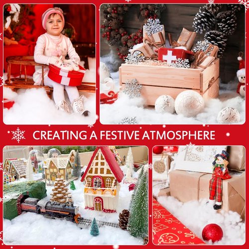 EIMMBD Christmas Cotton Snow Decor - Fluffy Artificial Snow for Holiday Crafts | 12.4 Ounces