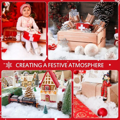 EIMMBD Christmas Cotton Snow Decor - Fluffy Artificial Snow for Holiday Crafts | 12.4 Ounces