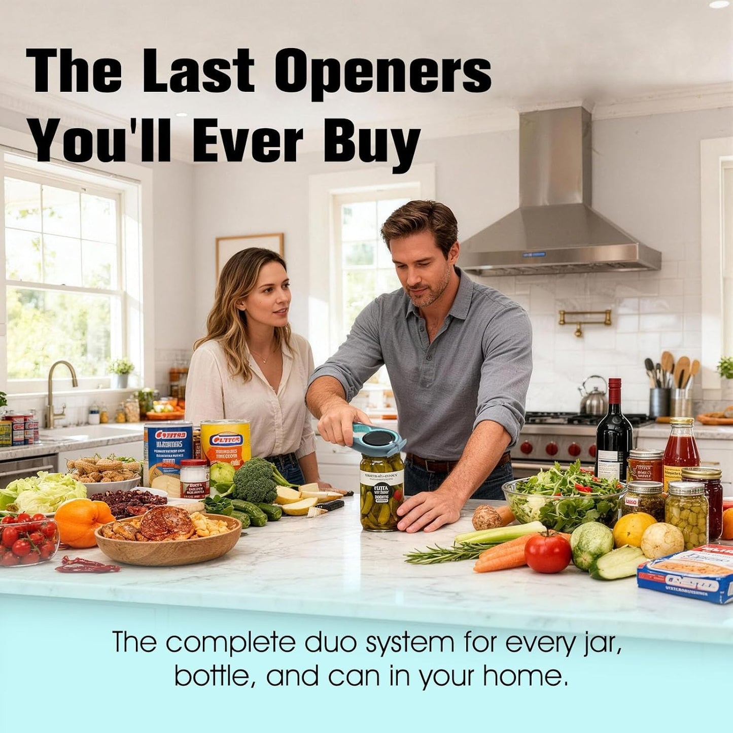 Skiennix 5-in-1 Jar Opener | Ergonomic Non-Slip Kitchen Tool for Seniors & Arthritis - Blue